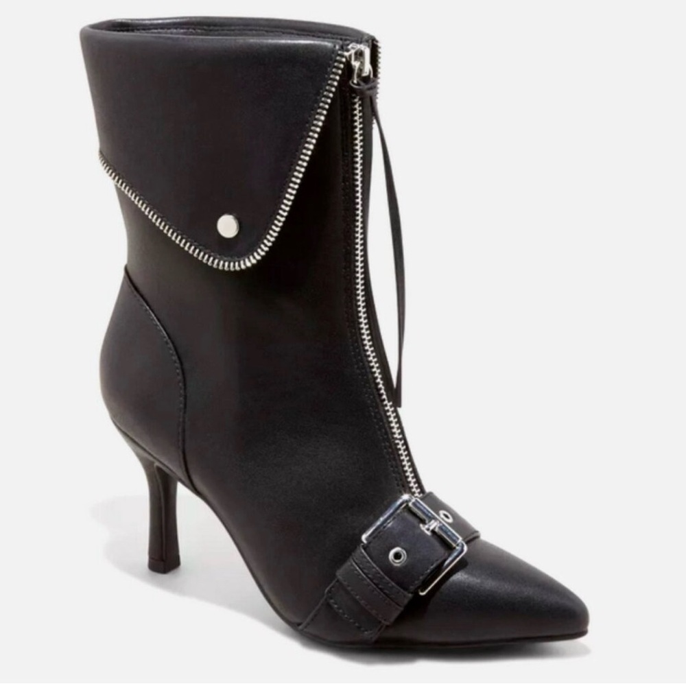 A New Day Women's Mickey Point Toe Moto Ankle Boots - Picture 1 of 7